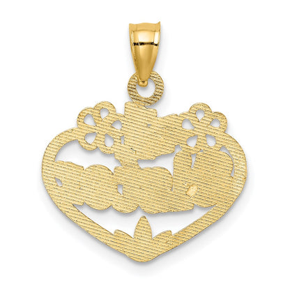 14K Yellow Gold #1 Sister In Heart Charm