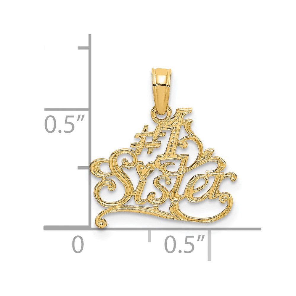 14K Yellow Gold #1 Sister Charm