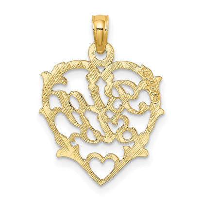 14K Yellow Gold Big Sis In Heart Charm