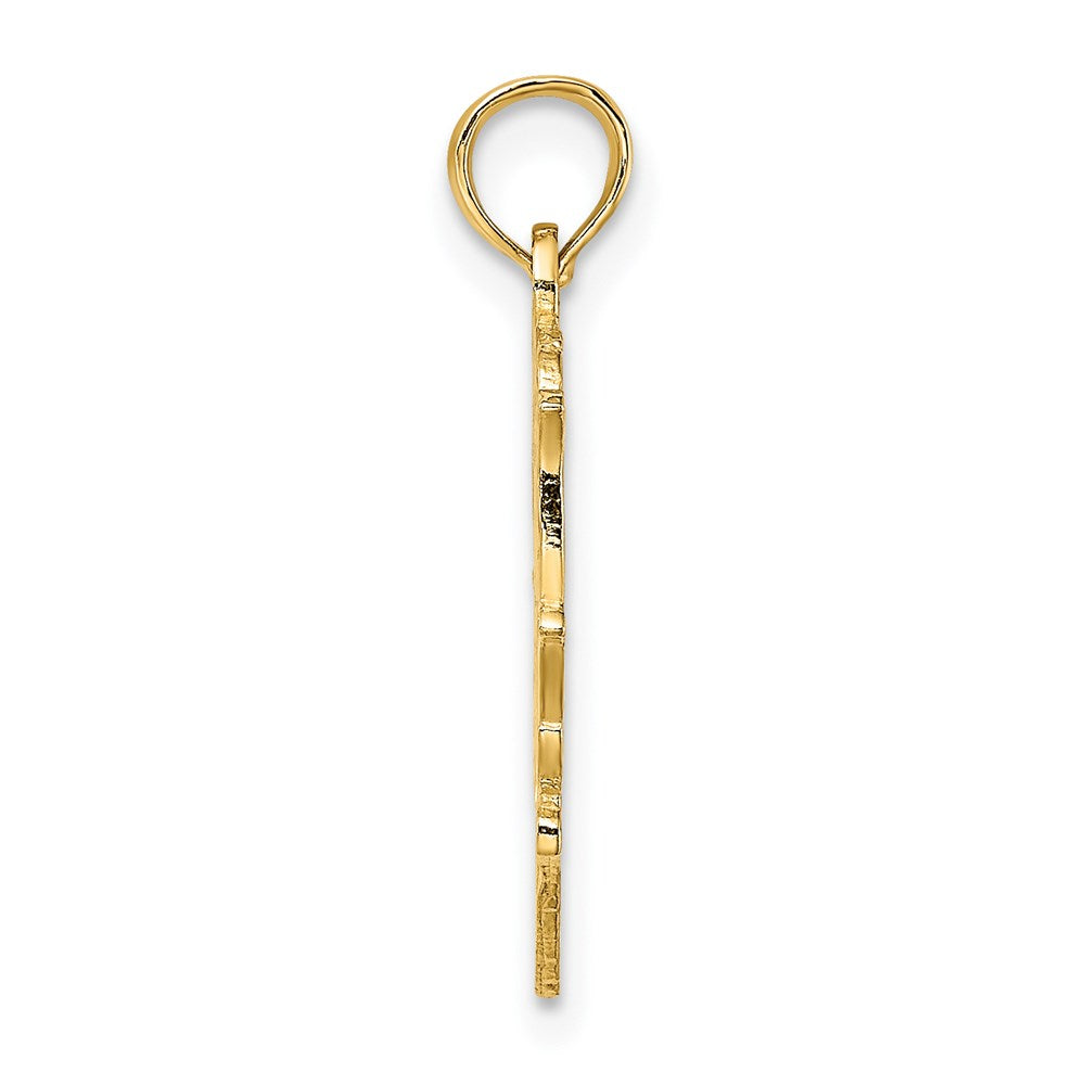 14K Yellow Gold Lil Sis In Heart Charm