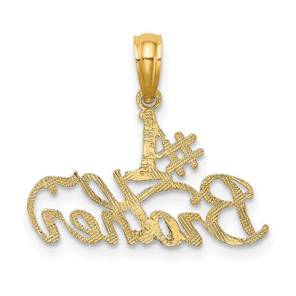 14K Yellow Gold #1 Brother Charm
