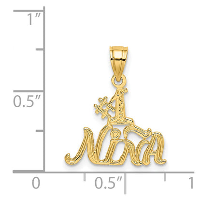 14K Yellow Gold #1 Nina Charm