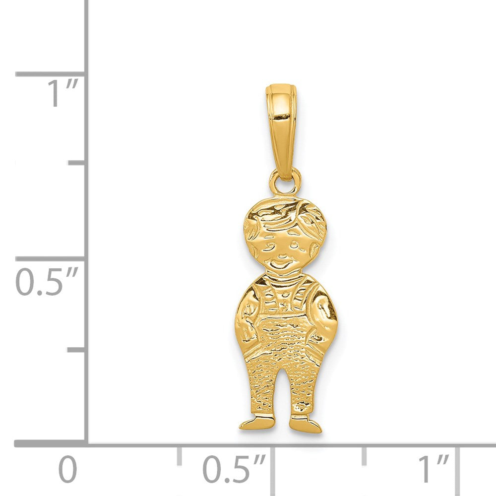 14K Yellow Gold Boy With Hands In Pocket Pendant