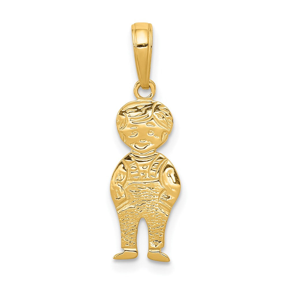 14K Yellow Gold Boy With Hands In Pocket Pendant