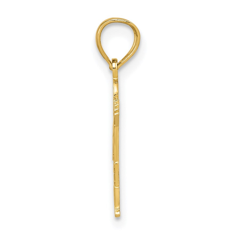14K Yellow Gold Boy Waving With Heart On Pocket Charm