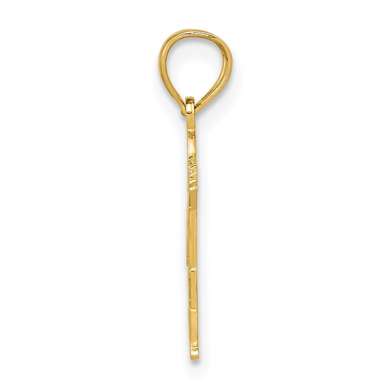 14K Yellow Gold Boy Waving With Heart On Pocket Charm