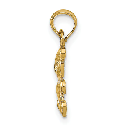 14K Yellow Gold Teddy Bear Pendant