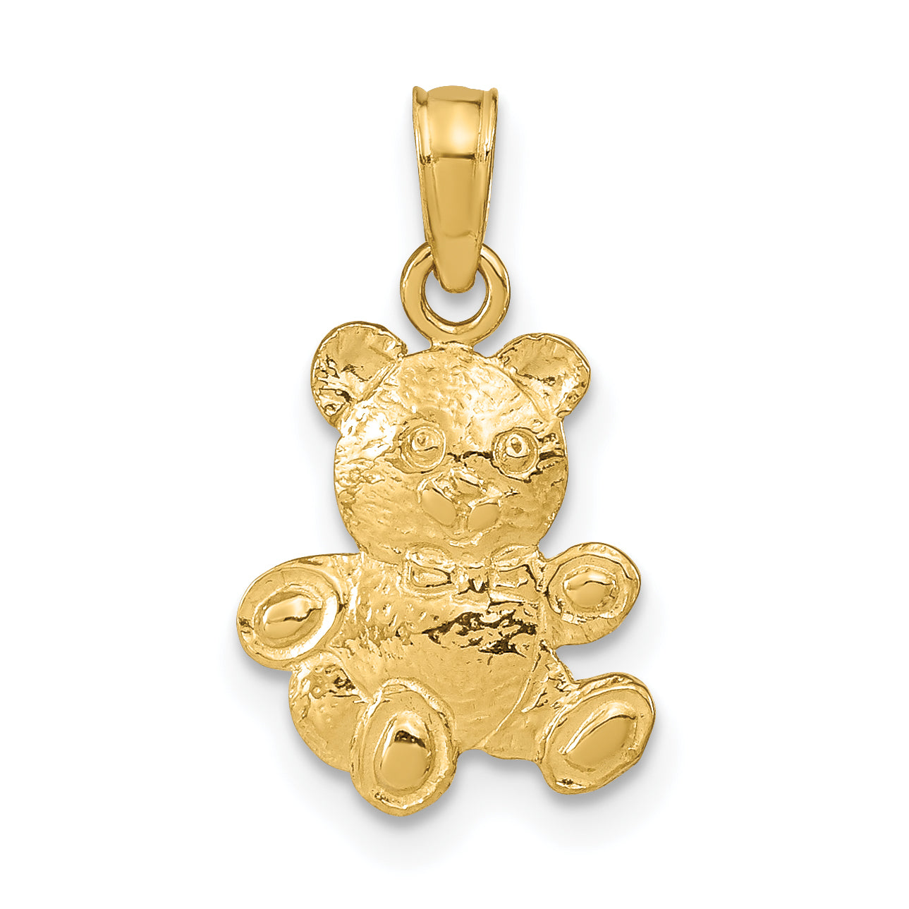 14K Yellow Gold Teddy Bear Pendant