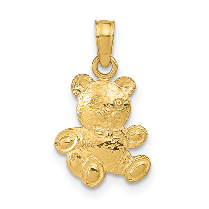 14K Yellow Gold Teddy Bear Pendant