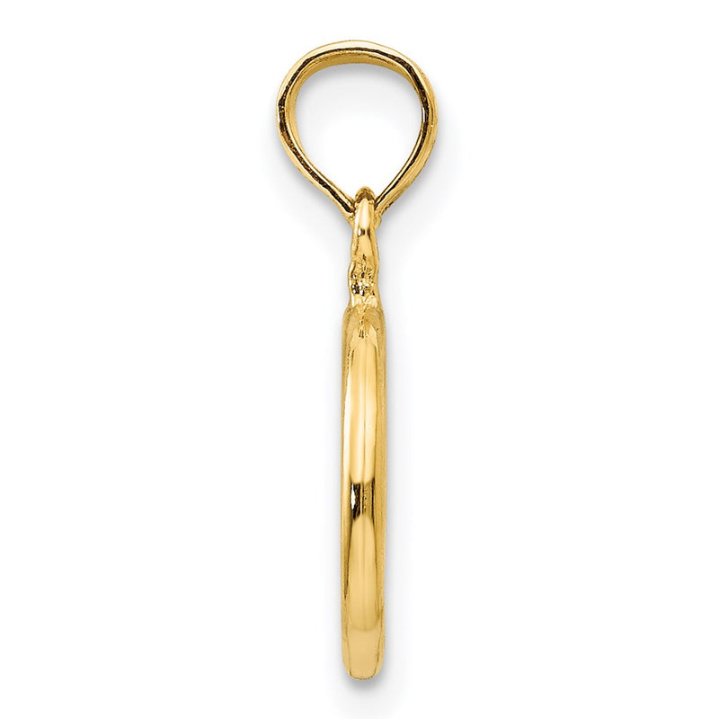 14K Yellow Gold Polished Peace Symbol Pendant