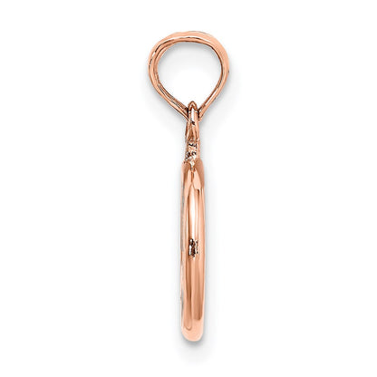 14K Rose Gold 3-D Peace Symbol Charm