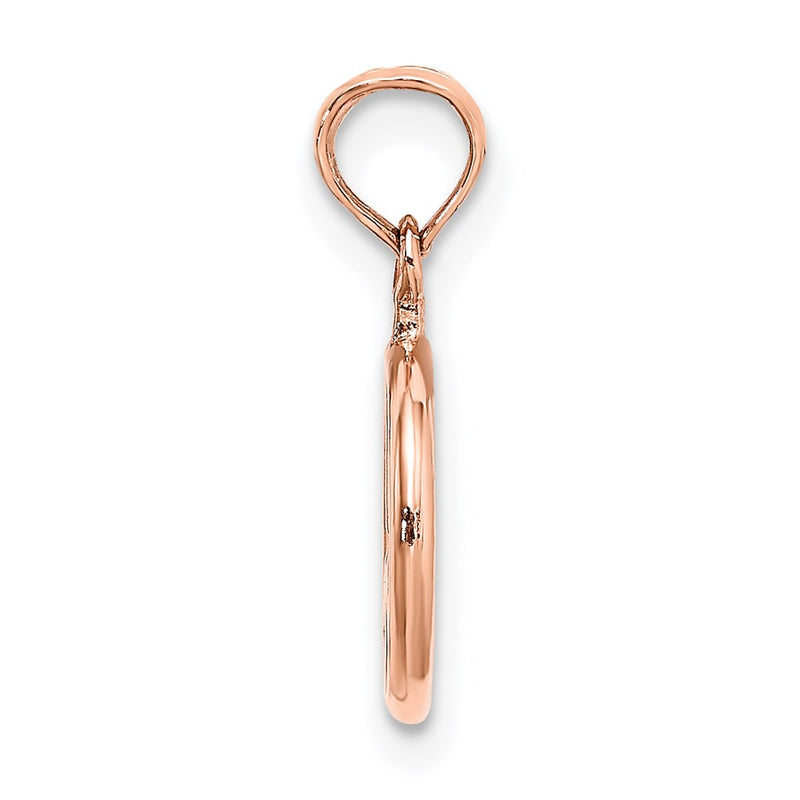 14K Rose Gold 3-D Peace Symbol Charm