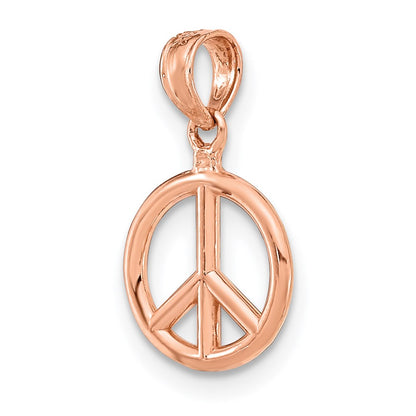 14K Rose Gold 3-D Peace Symbol Charm