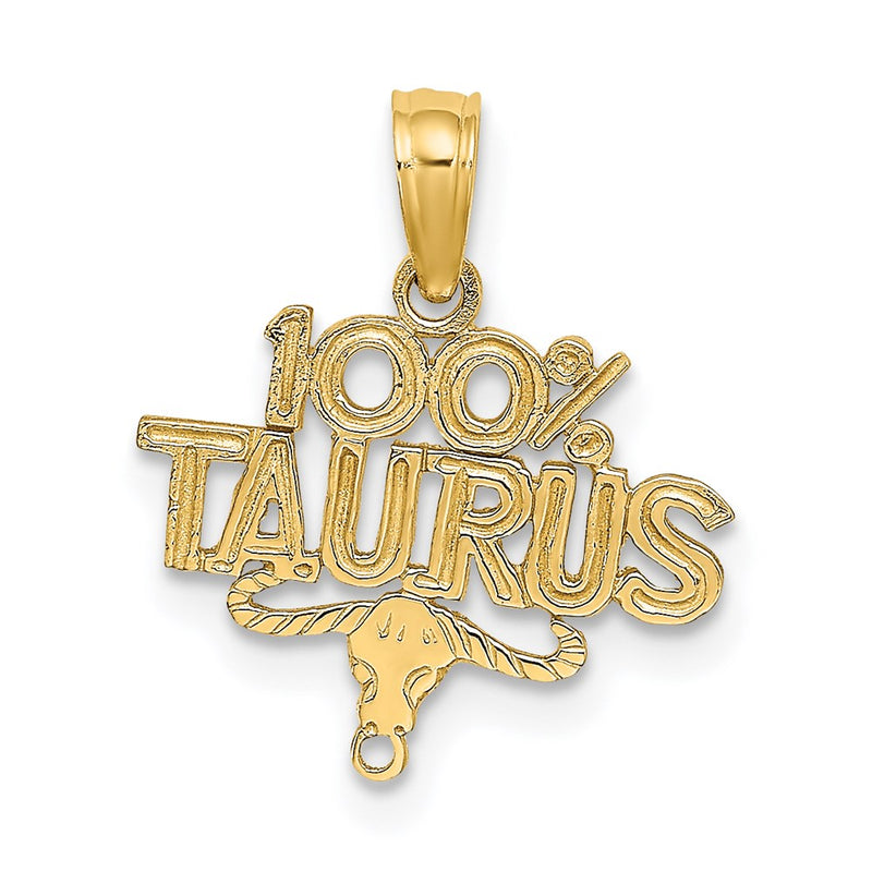 14K Yellow Gold 100% Taurus Zodiac Charm