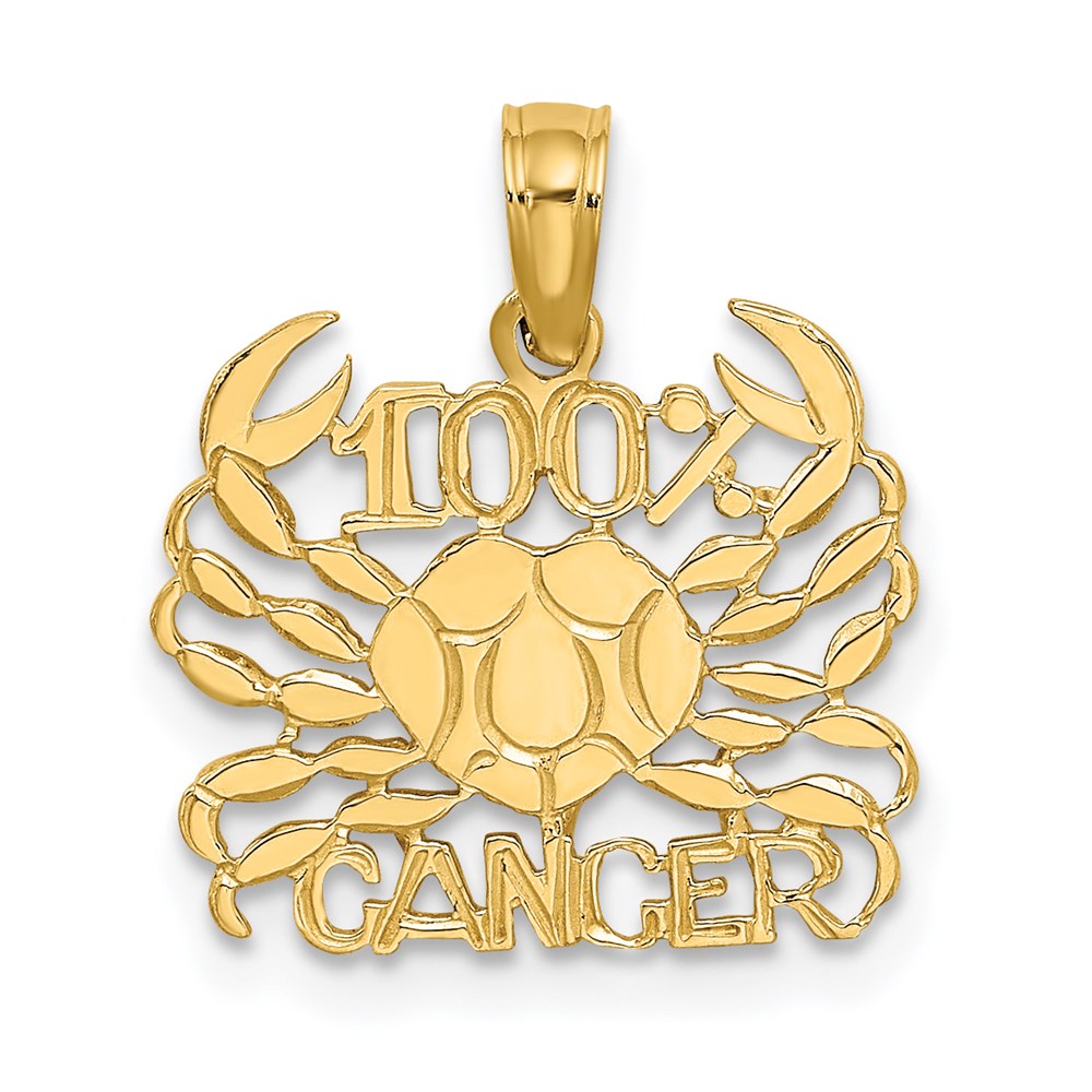 14K Yellow Gold 100% Cancer Zodiac Charm