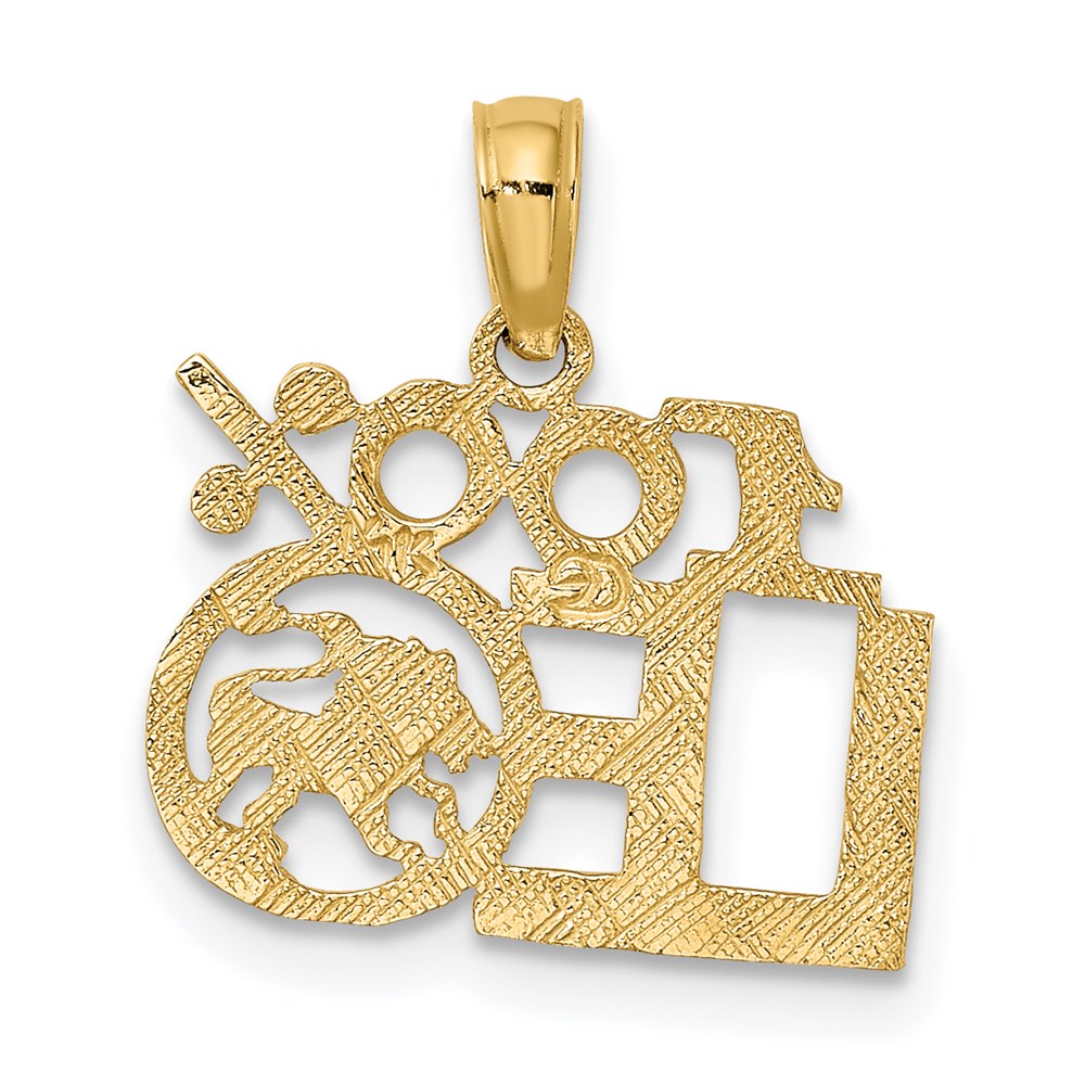 14K Yellow Gold 100% Leo Zodiac Charm
