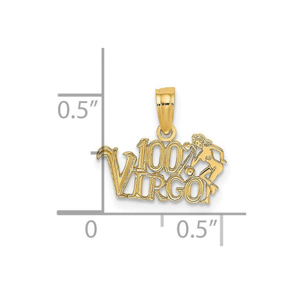 14K Yellow Gold 100% Virgo Zodiac Charm