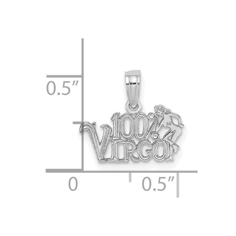 14K White Gold Wg 100% Virgo Zodiac Charm