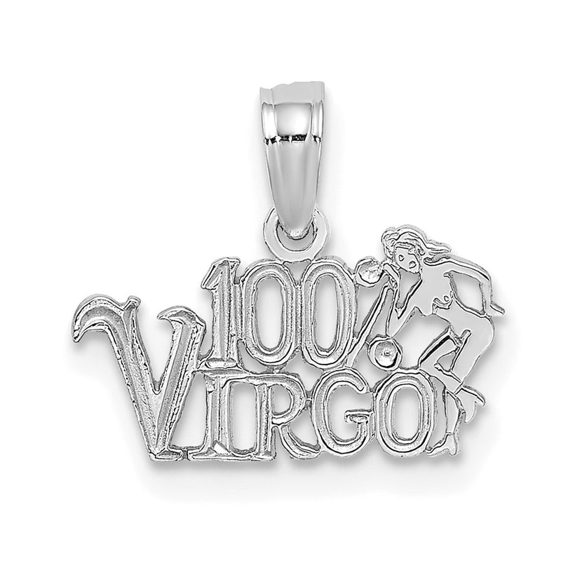 14K White Gold Wg 100% Virgo Zodiac Charm