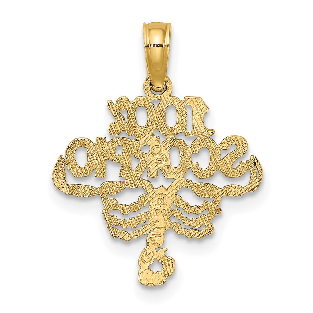 14K Yellow Gold 100% Scorpio Zodiac Charm