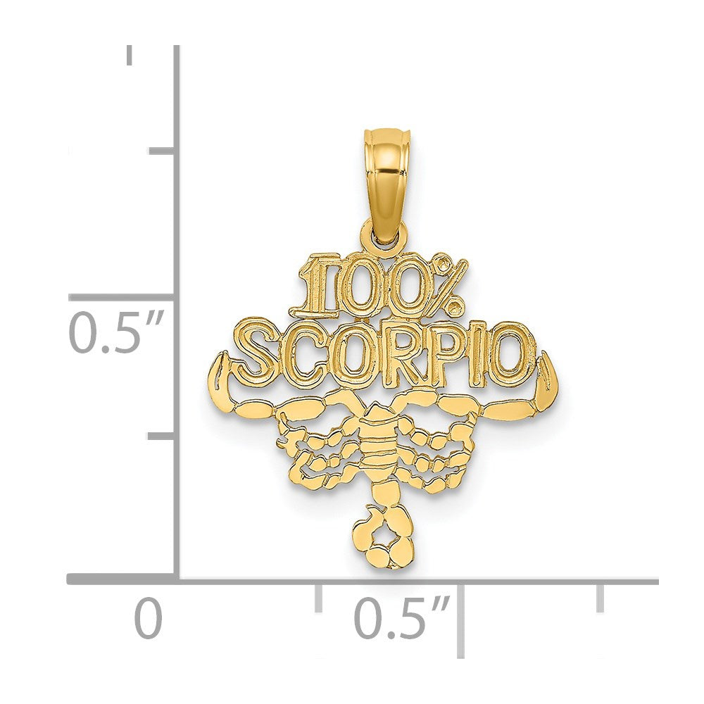 14K Yellow Gold 100% Scorpio Zodiac Charm