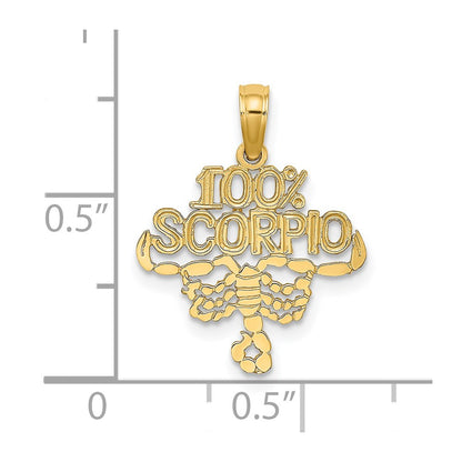 14K Yellow Gold 100% Scorpio Zodiac Charm
