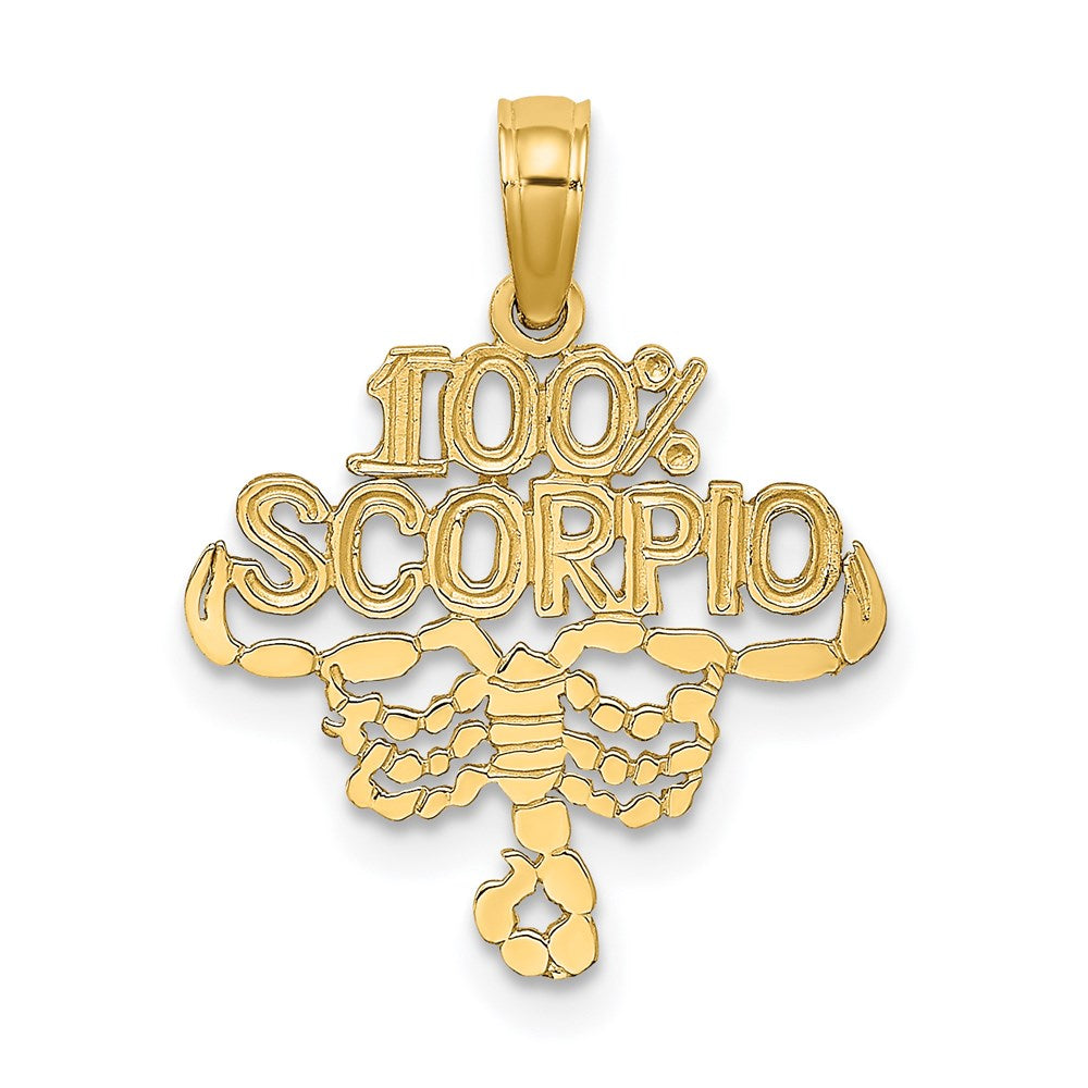 14K Yellow Gold 100% Scorpio Zodiac Charm