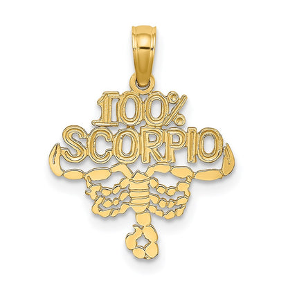 14K Yellow Gold 100% Scorpio Zodiac Charm