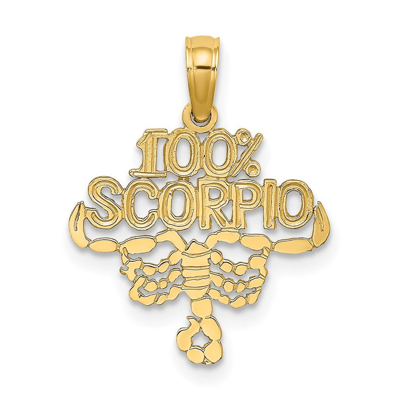 14K Yellow Gold 100% Scorpio Zodiac Charm