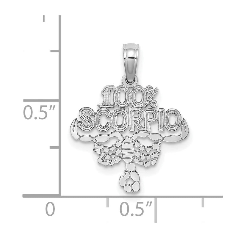 14K White Gold Wg 100% Scorpio Zodiac Charm
