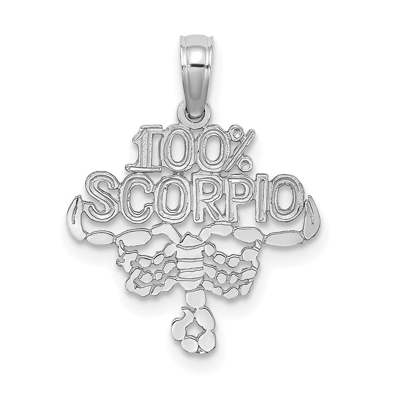 14K White Gold Wg 100% Scorpio Zodiac Charm