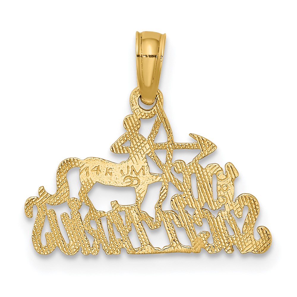 14K Yellow Gold 100% Sagittarius Zodiac Charm