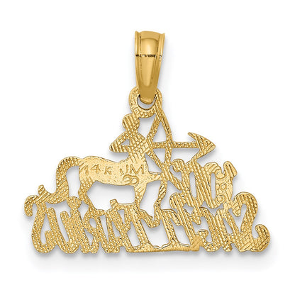14K Yellow Gold 100% Sagittarius Zodiac Charm