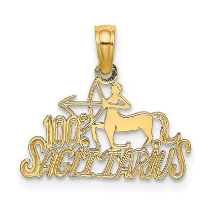 14K Yellow Gold 100% Sagittarius Zodiac Charm