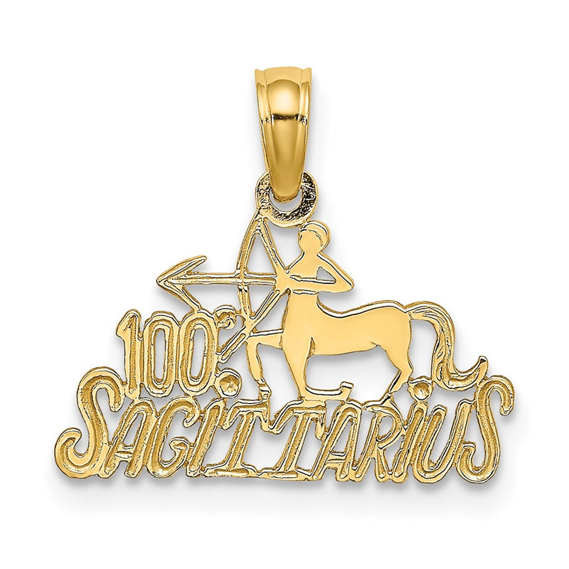 14K Yellow Gold 100% Sagittarius Zodiac Charm