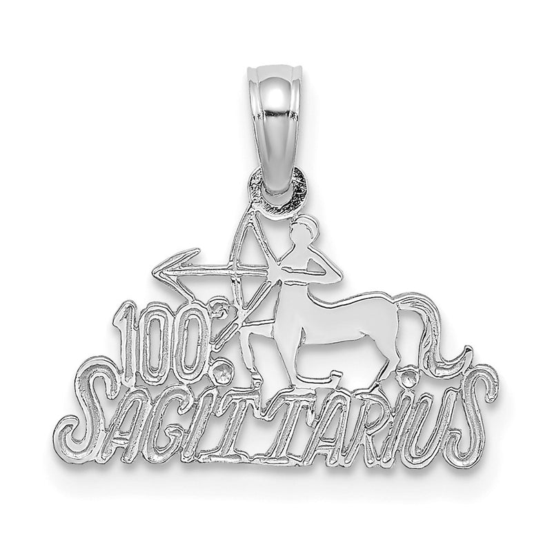 14K White Gold Wg 100% Sagittarius Zodiac Charm