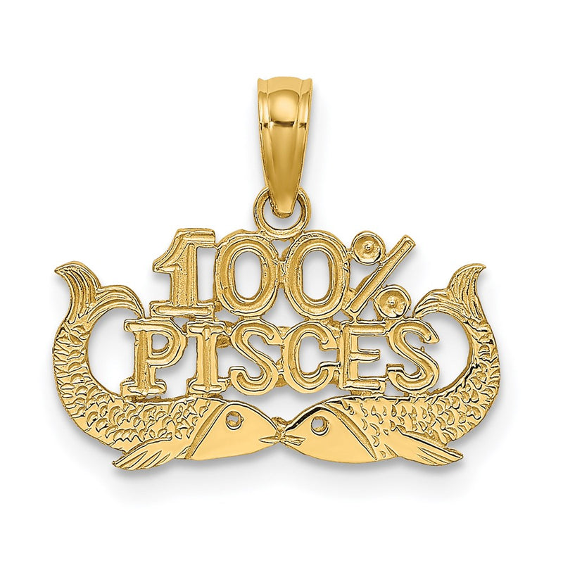 14K Yellow Gold 100% Pisces Zodiac Charm