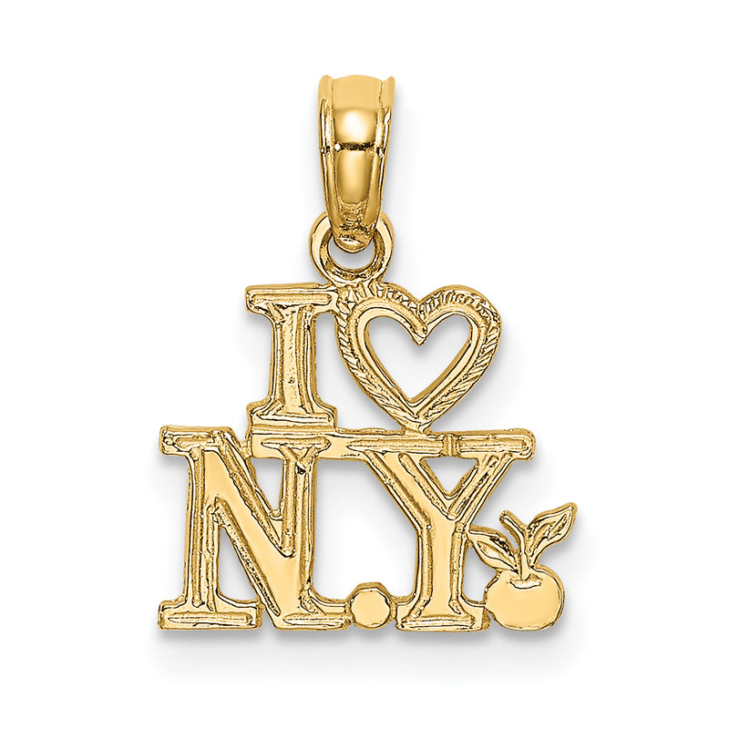 14K Yellow Gold I Heart Ny Charm