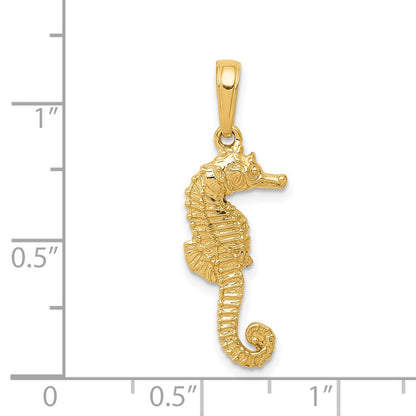 14K Yellow Gold Seahorse Pendant