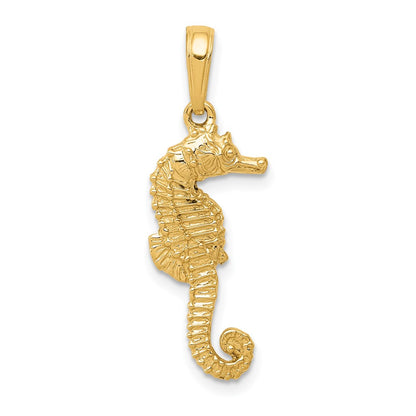 14K Yellow Gold Seahorse Pendant