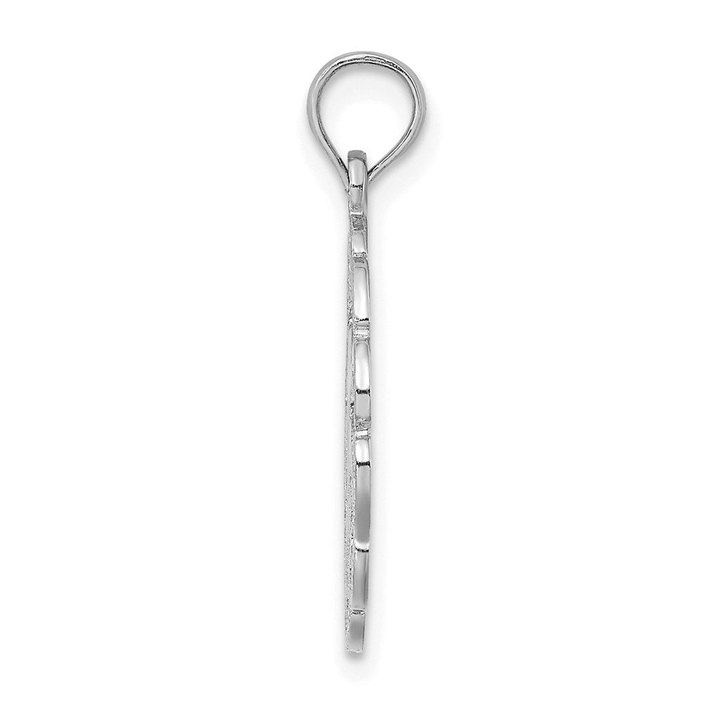 14K White Gold Cut-Out Jumping Dolphins Pendant