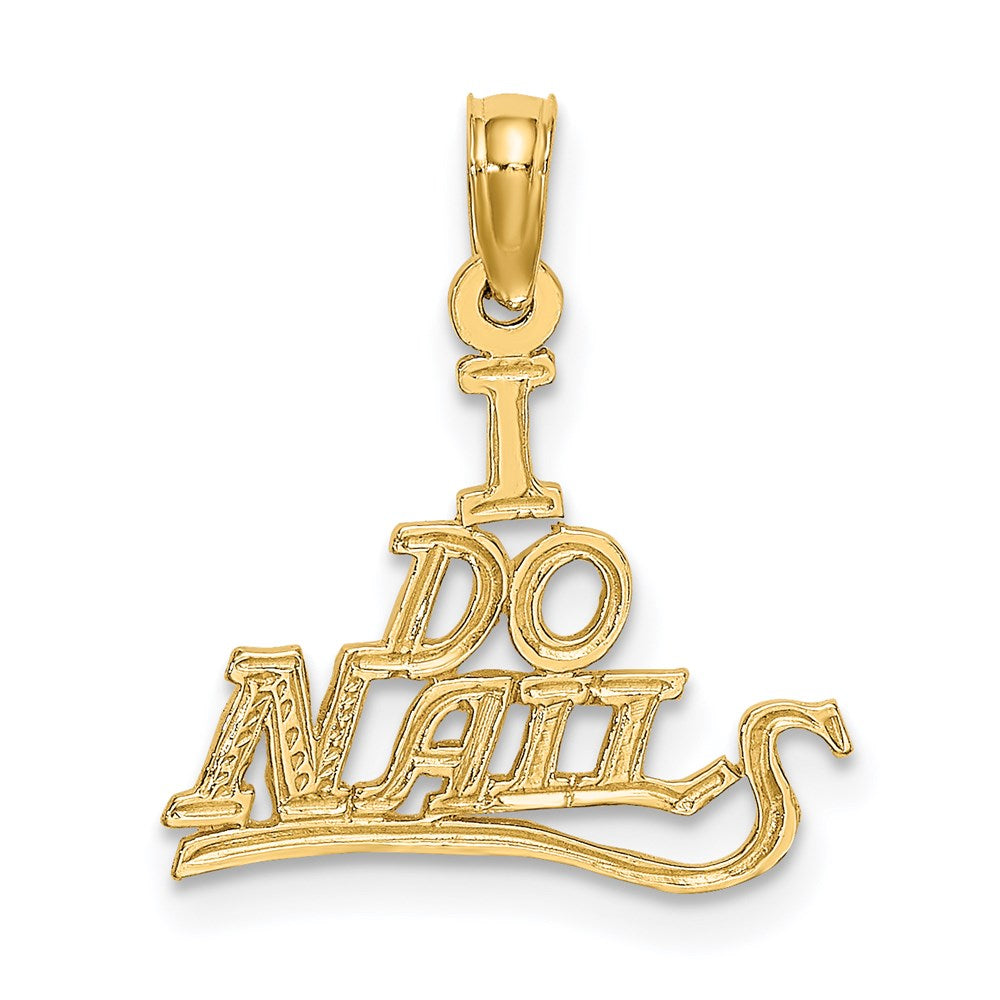 14K Yellow Gold I Do Nails Charm
