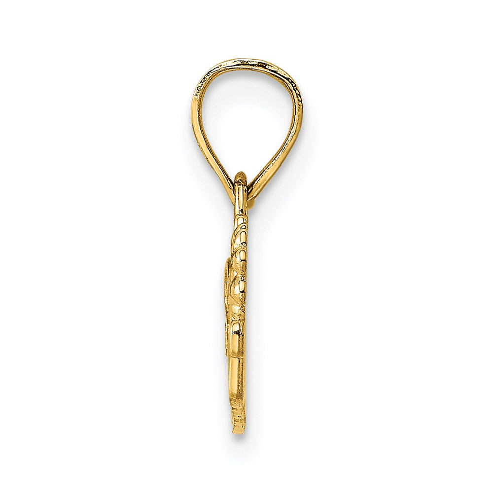 14K Yellow Gold Special Teacher With Flower Charm