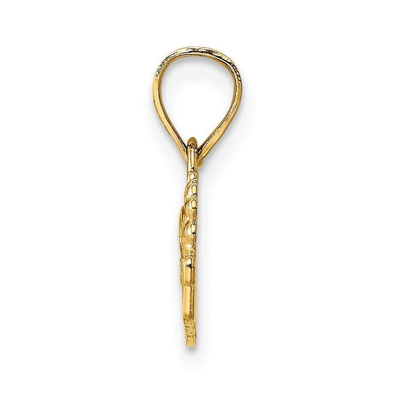 14K Yellow Gold Special Teacher With Flower Charm