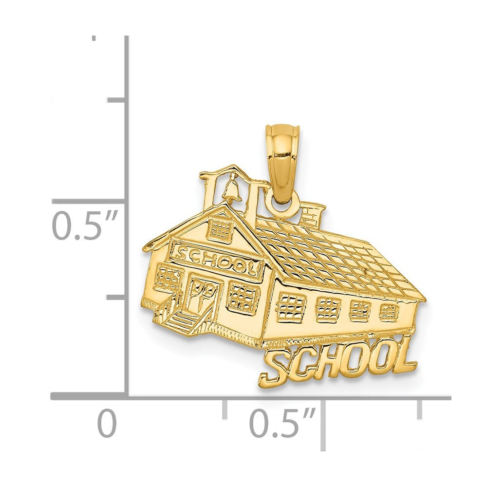 14K Yellow Gold School House Pendant