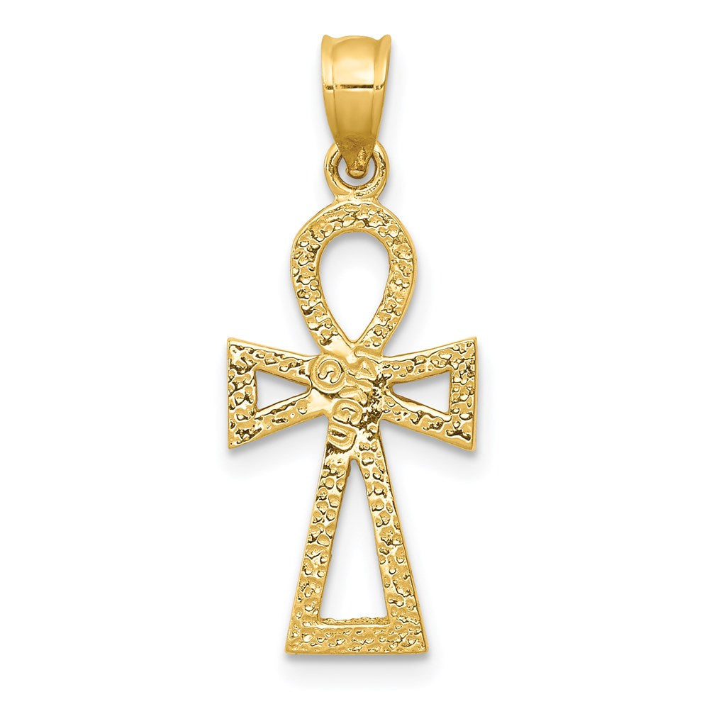 14K Yellow Gold Ankh Cross Charm