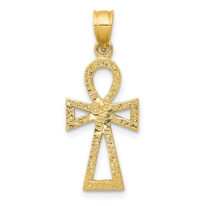 14K Yellow Gold Ankh Cross Charm