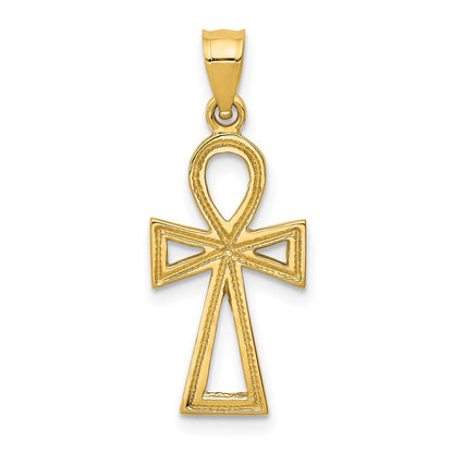14K Yellow Gold Ankh Cross Charm