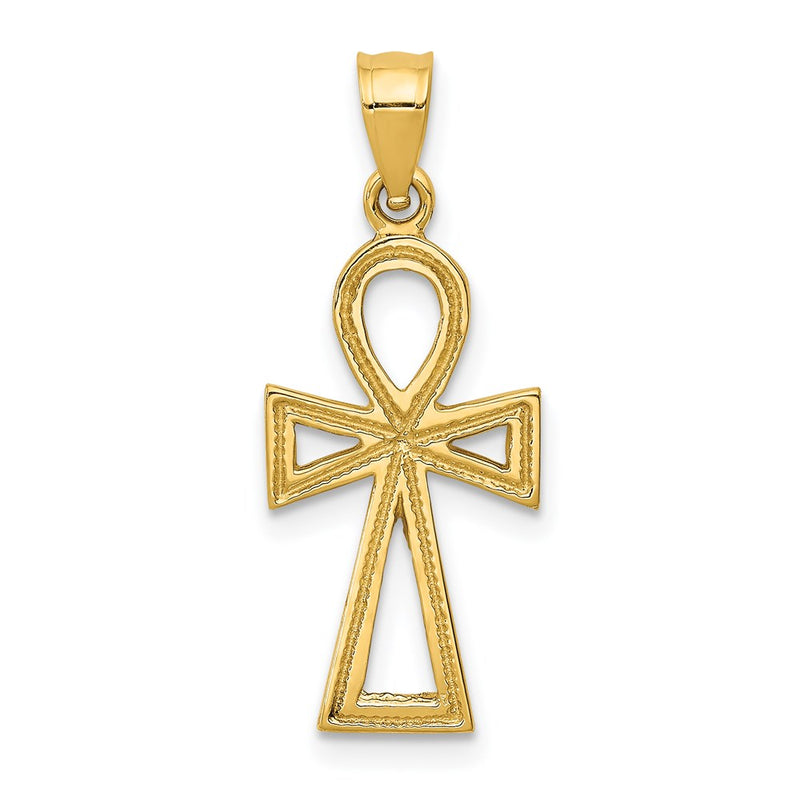 14K Yellow Gold Ankh Cross Charm
