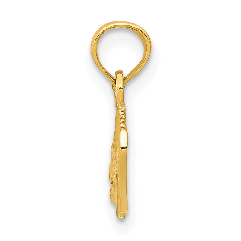14K Yellow Gold Textured Alligator Pendant